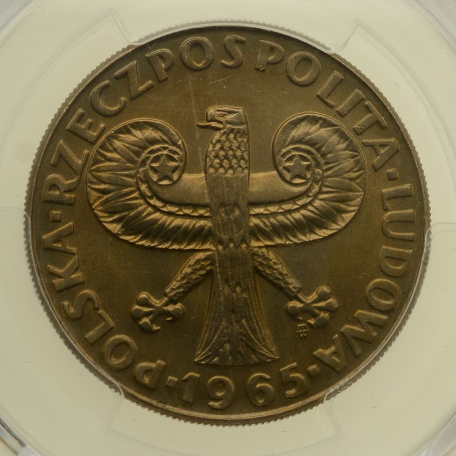 10 złotych 1965 r. - Kolumna Zygmunta - Grading PCGS MS66