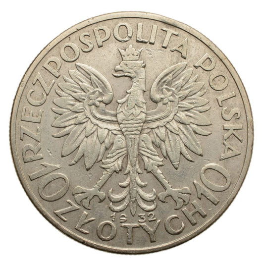10 złotych 1932 r. - Głowa Kobiety b.z. (16)