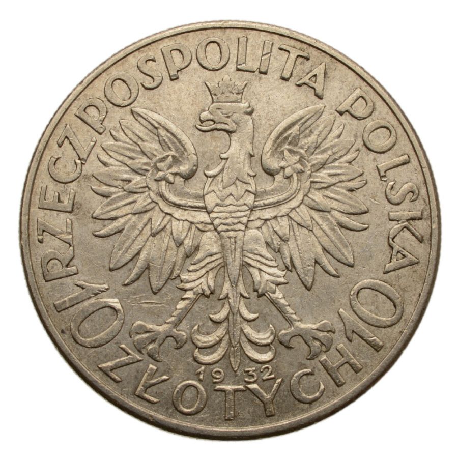 10 złotych 1932 r. - Głowa Kobiety b.z. (17)